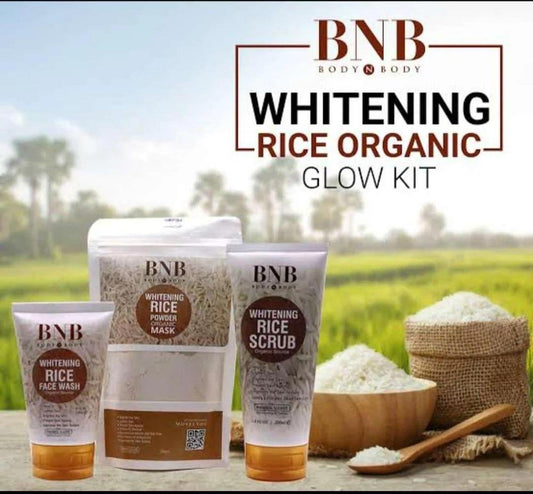 Skin Brightening Rice Fical  Kit - Whitining And Exfoliating Set