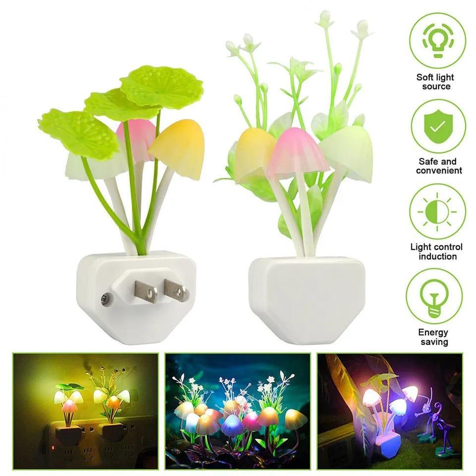 1 Pc Mashroom Night Light Plug - In Sensor  Lamp