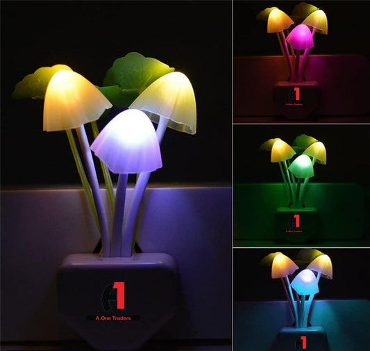 1 Pc Mashroom Night Light Plug - In Sensor  Lamp