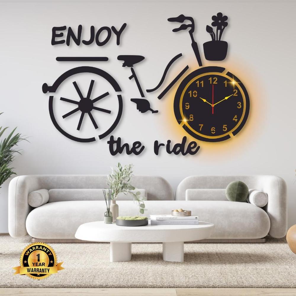 Bicycle Design Laminated Wall Clock With  Backlight