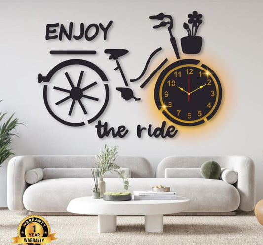 Bicycle Design Laminated Wall Clock With  Backlight